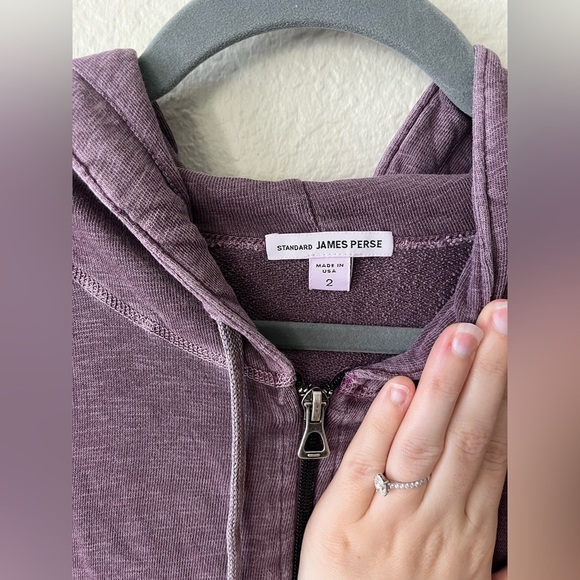 James Perse Vintage 100% Cotton Terry Purple Hoodie Women's Size S - Picture 9 of 16